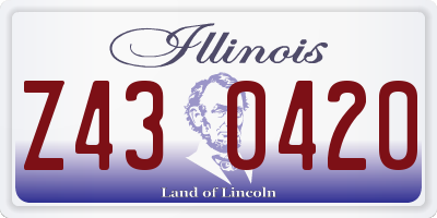 IL license plate Z430420