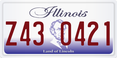 IL license plate Z430421
