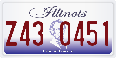 IL license plate Z430451