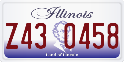 IL license plate Z430458