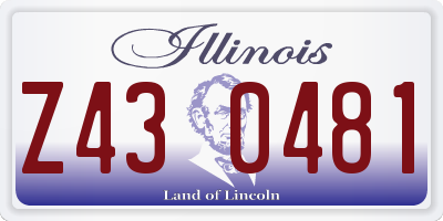 IL license plate Z430481