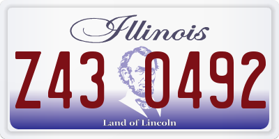 IL license plate Z430492