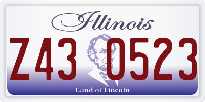 IL license plate Z430523