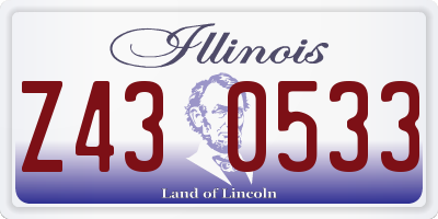 IL license plate Z430533