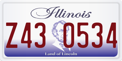 IL license plate Z430534