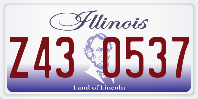 IL license plate Z430537