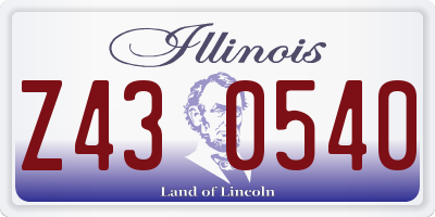 IL license plate Z430540