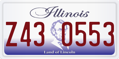 IL license plate Z430553