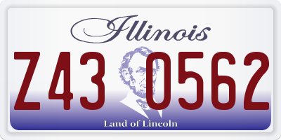 IL license plate Z430562