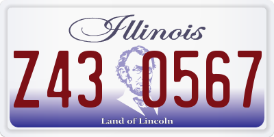 IL license plate Z430567