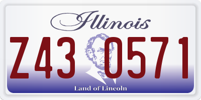 IL license plate Z430571