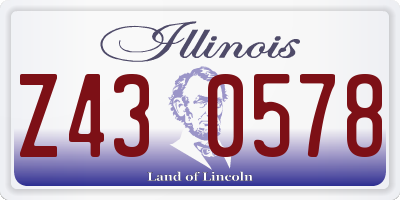 IL license plate Z430578