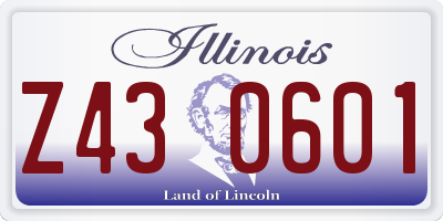 IL license plate Z430601