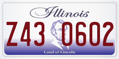 IL license plate Z430602