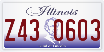 IL license plate Z430603