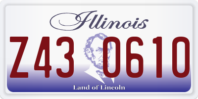IL license plate Z430610