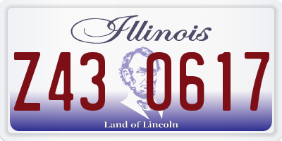 IL license plate Z430617