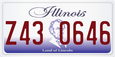 IL license plate Z430646