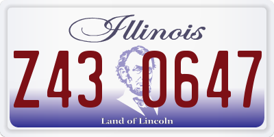 IL license plate Z430647