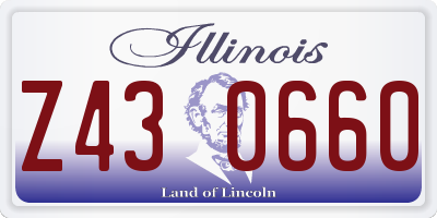 IL license plate Z430660