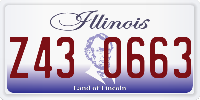 IL license plate Z430663