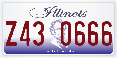 IL license plate Z430666