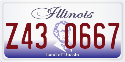 IL license plate Z430667