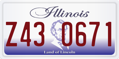 IL license plate Z430671