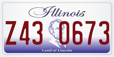 IL license plate Z430673