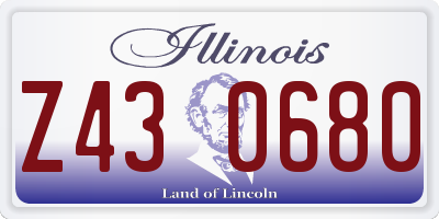 IL license plate Z430680