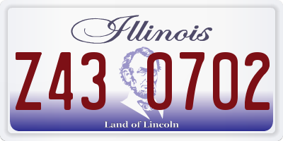 IL license plate Z430702