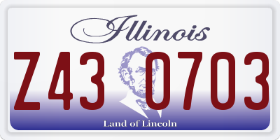 IL license plate Z430703