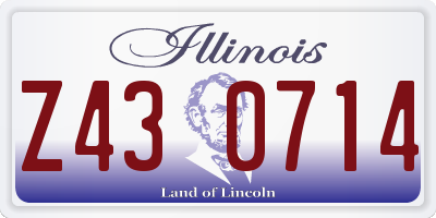 IL license plate Z430714