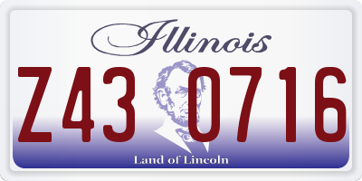 IL license plate Z430716