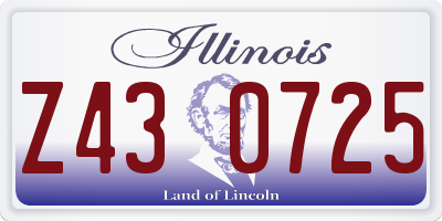 IL license plate Z430725