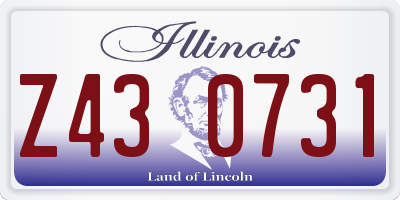 IL license plate Z430731