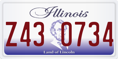 IL license plate Z430734