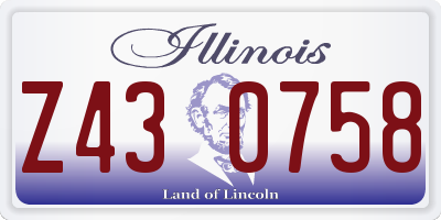 IL license plate Z430758