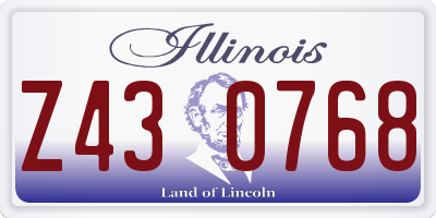 IL license plate Z430768