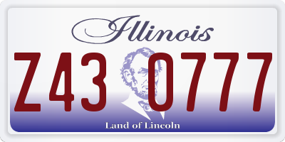 IL license plate Z430777