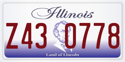 IL license plate Z430778