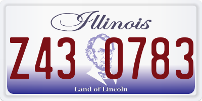 IL license plate Z430783