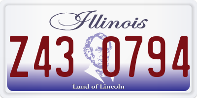 IL license plate Z430794