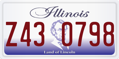IL license plate Z430798