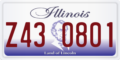 IL license plate Z430801