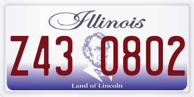 IL license plate Z430802