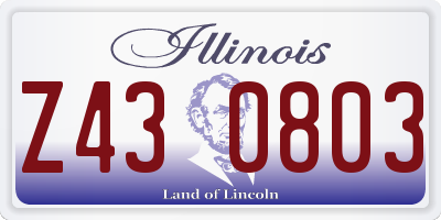 IL license plate Z430803