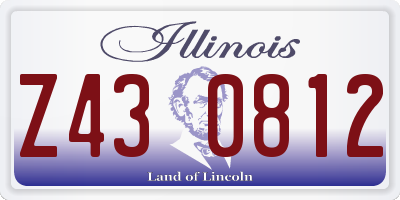 IL license plate Z430812