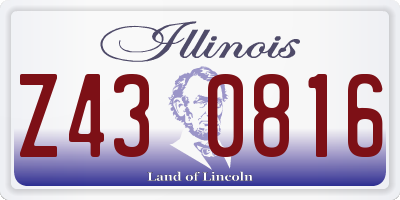 IL license plate Z430816
