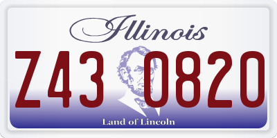 IL license plate Z430820